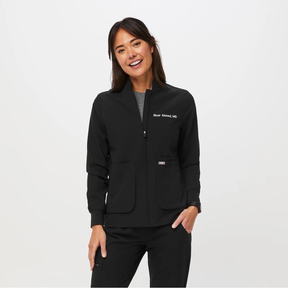 Figs Black Scrub Jacket